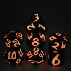 7pcs Dragon Scale Pink Luminous Polyhedral Dices Board Game