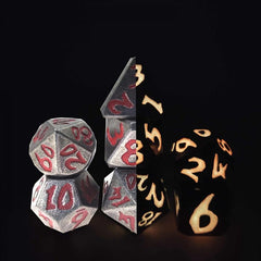 7pcs Dragon Scale Pink Luminous Polyhedral Dices Board Game