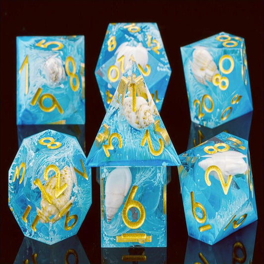 7pcs Polyhedral Resin Dice RPG Tabletop Game Gift