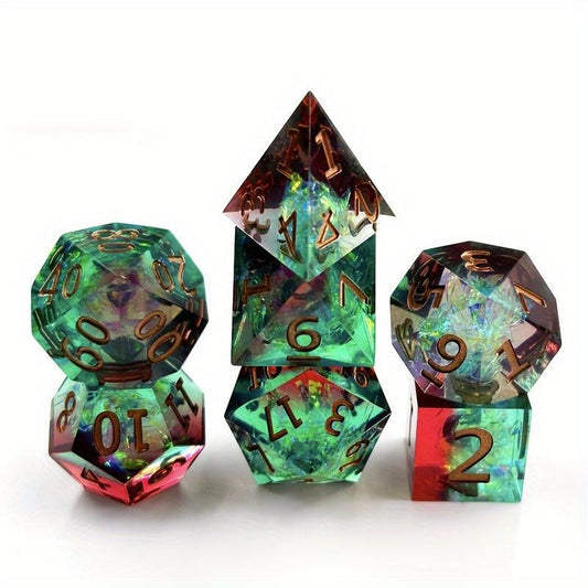 7pcs Resin Polyhedral Dices Running Group Board Game Gift