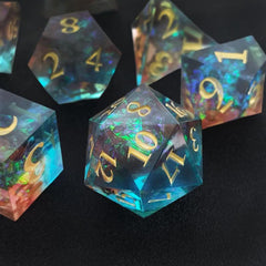 7pcs Resin Dice Set And Polyhedral Dice Set in Packaging