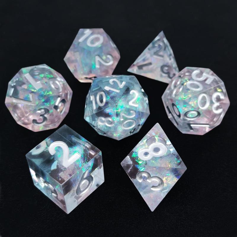 7pcs Resin Dice Set And Polyhedral Dice Set in Packaging