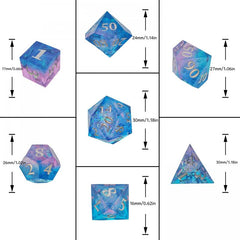 7pcs Resin Dice Set And Polyhedral Dice Set in Packaging