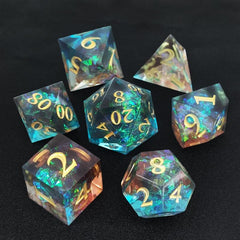 7pcs Resin Dice Set And Polyhedral Dice Set in Packaging