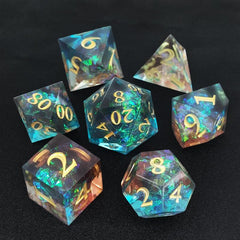 7pcs Resin Dice Set And Polyhedral Dice Set in Packaging