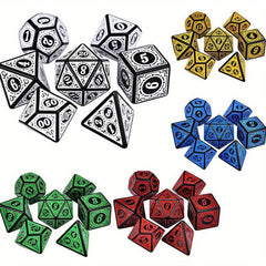 Multicolored Polyhedral Dice Set for Board Games