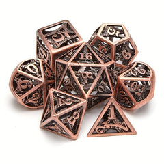 7pcs Hollow Iron Tower Metal Dices for Board Games