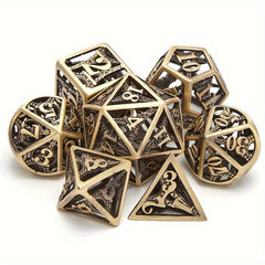 7pcs Hollow Iron Tower Metal Dices for Board Games