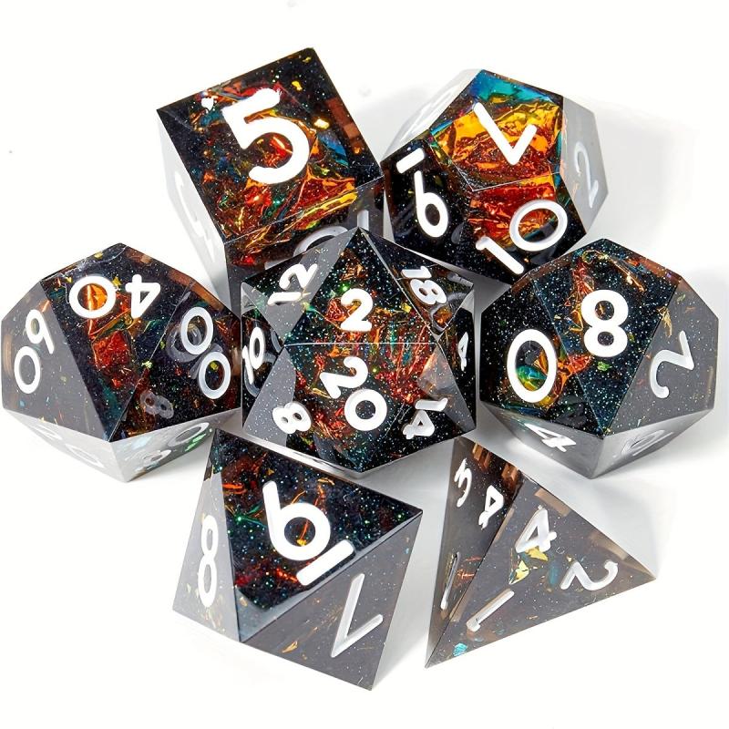 7pcs Resin Polyhedral Dices for Board Game Party Supplies