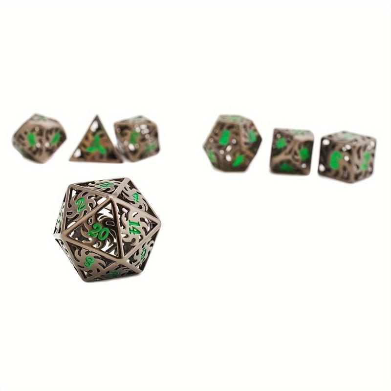 7pcs Hollow Metal Polyhedral Dice Set for Role Playing Table Game