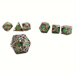 7pcs Hollow Metal Polyhedral Dice Set for Role Playing Table Game