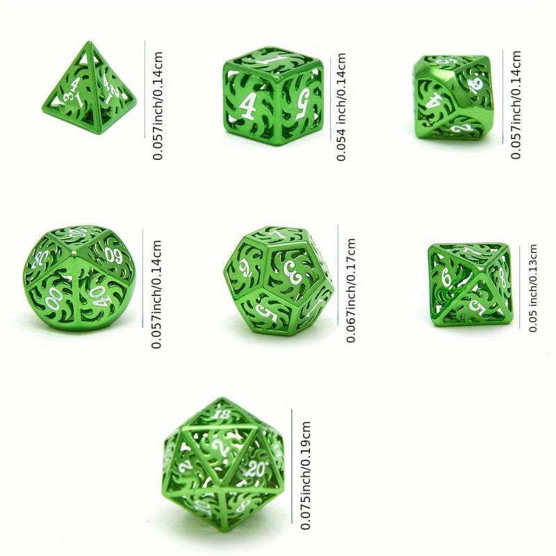 7pcs Hollow Metal Polyhedral Dice Set for Role Playing Table Game