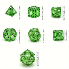 7pcs Hollow Metal Polyhedral Dice Set for Role Playing Table Game