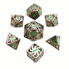 7pcs Hollow Metal Polyhedral Dice Set for Role Playing Table Game