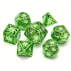 7pcs Hollow Metal Polyhedral Dice Set for Role Playing Table Game