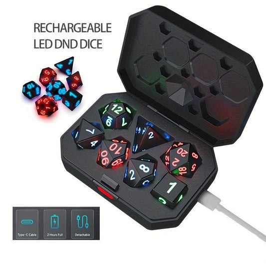 7pcs LED Dice Set Rechargeable Luminous - Christmas Gift