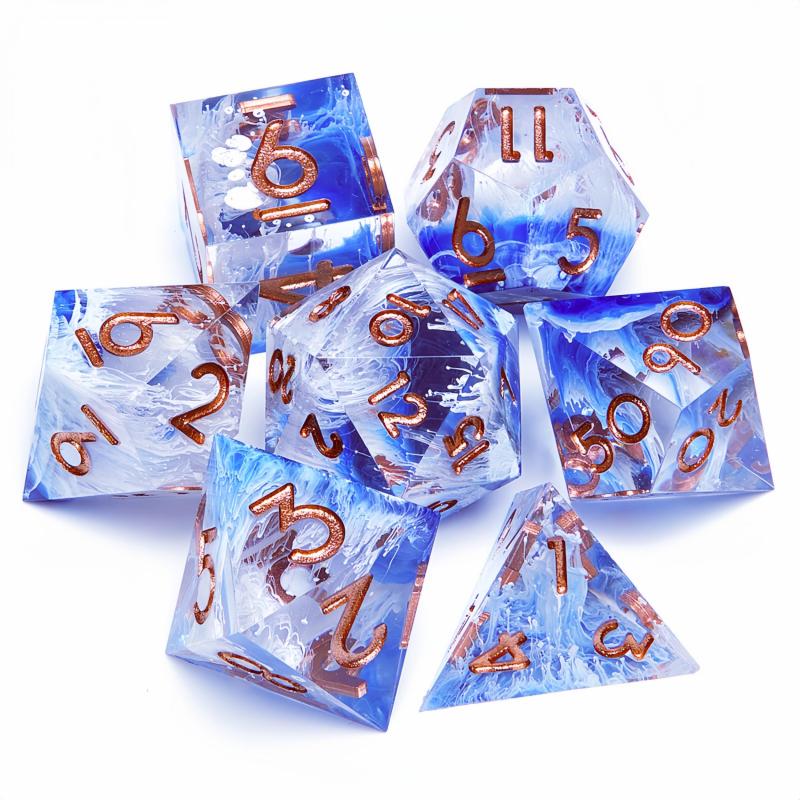 7pcs Resin Polyhedral Dice Set for RPG Board Game