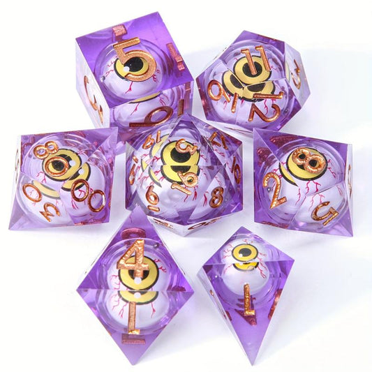 Dragon Eye Resin Dice Set Polyhedral Halloween Christmas Gift