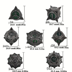 7pcs Metal Polyhedral Dice Set For RPG Board Games