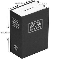 Mini Book Safe Box Jewelry Cash Security Lock Case