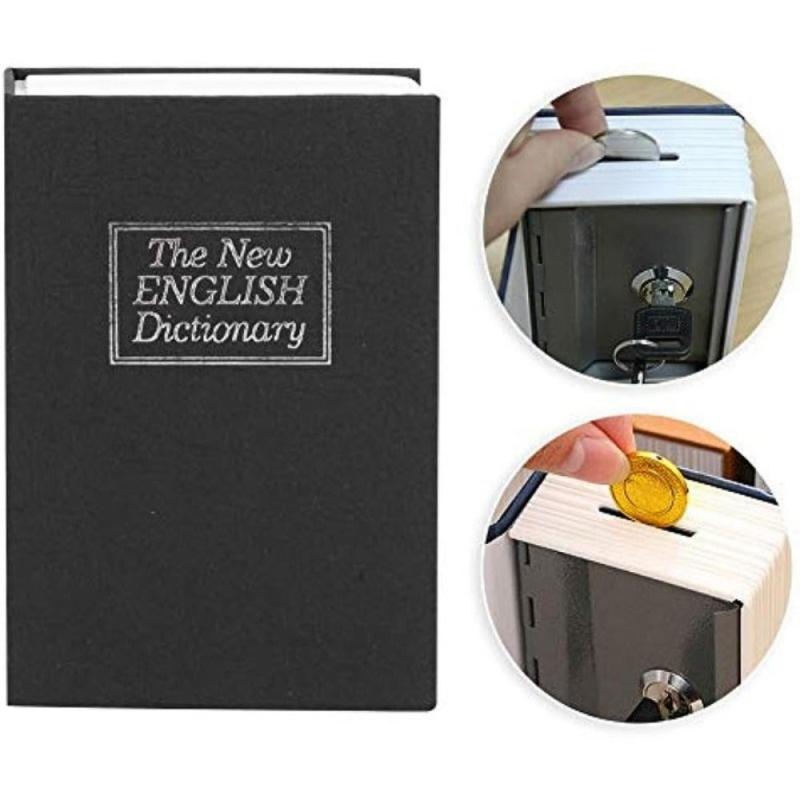Mini Book Safe Box Jewelry Cash Security Lock Case