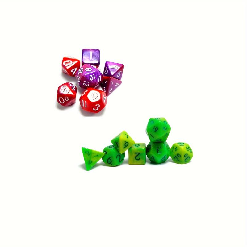 Mini Dice Set Light Green And Green Red And Purple Polyhedral Dice Set