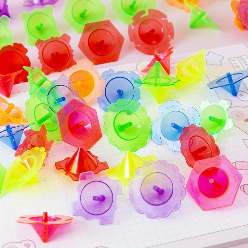100pcs Randomly Colored Transparent Top Toys Education Toys