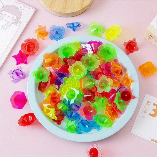 100pcs Randomly Colored Transparent Top Toys Education Toys