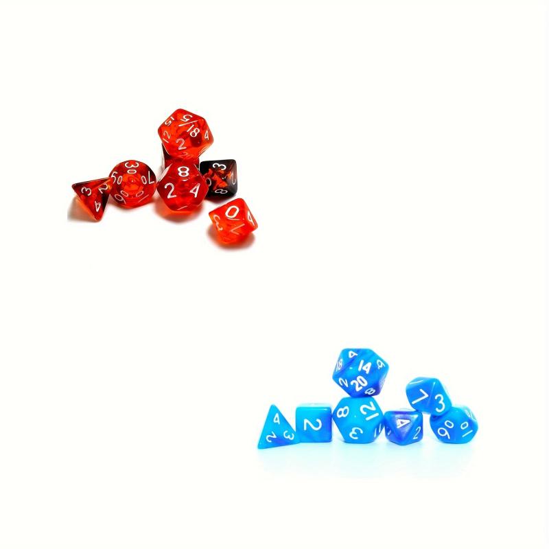 Mini Dice Set Transparent And Red Set Polyhedral Dice Set