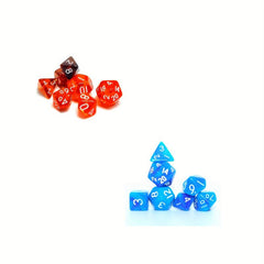 Mini Dice Set Transparent And Red Set Polyhedral Dice Set