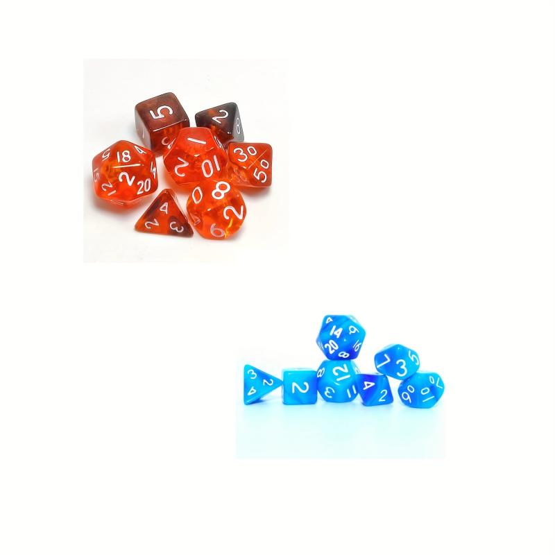 Mini Dice Set Transparent And Red Set Polyhedral Dice Set