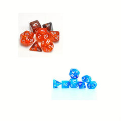Mini Dice Set Transparent And Red Set Polyhedral Dice Set