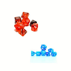 Mini Dice Set Transparent And Red Set Polyhedral Dice Set