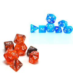 Mini Dice Set Transparent And Red Set Polyhedral Dice Set