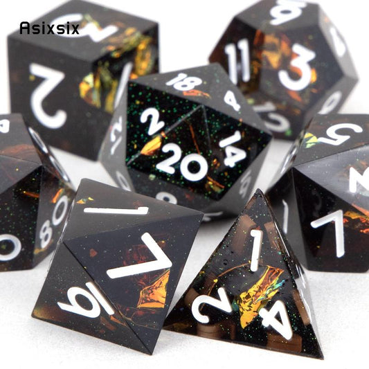 7pcs Resin Polyhedral Dices for Role Playing Board Game