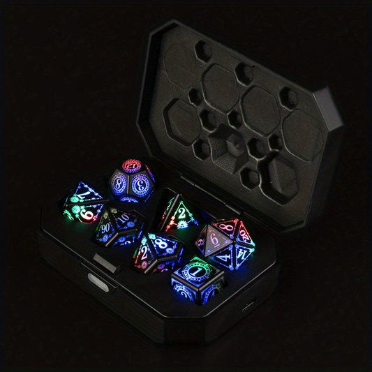 7pcs Rechargeable LED Dice Set for Board Game Nights