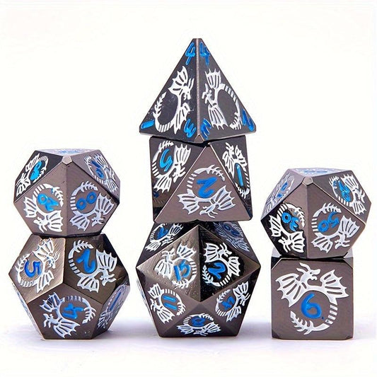 7pcs Metal Dice Set Event Party Game Toy Dice