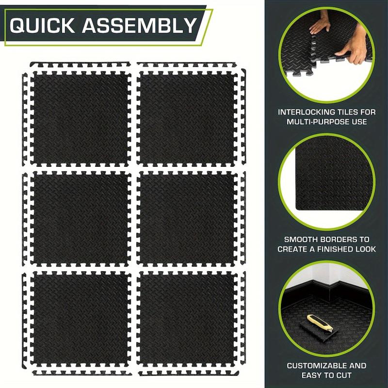 4pcs Foam Floor Mats Puzzle Sports Mat EVA Interlocking Foam Floor Tile