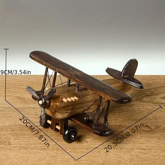 Vintage Wood Airplane Room Desktop Ornament Decoration Crafts