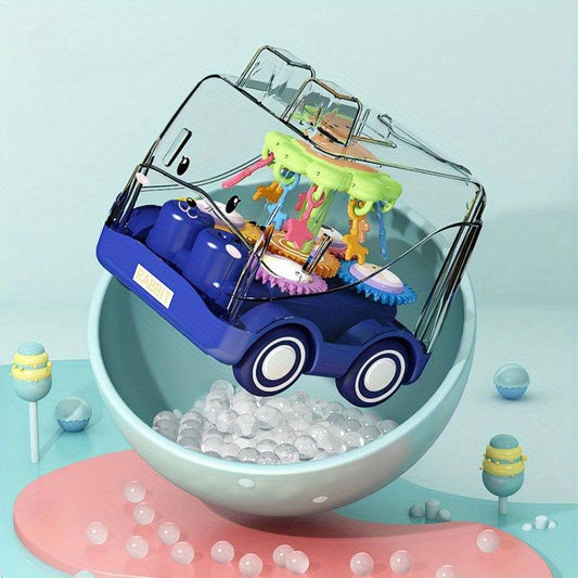 Inertia Toy Cartoon Gear Drop Resistant Bus Toy Car Gift