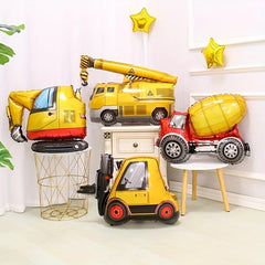 4pcs Construction Truck Vehicle Balloon Set Fun Holiday