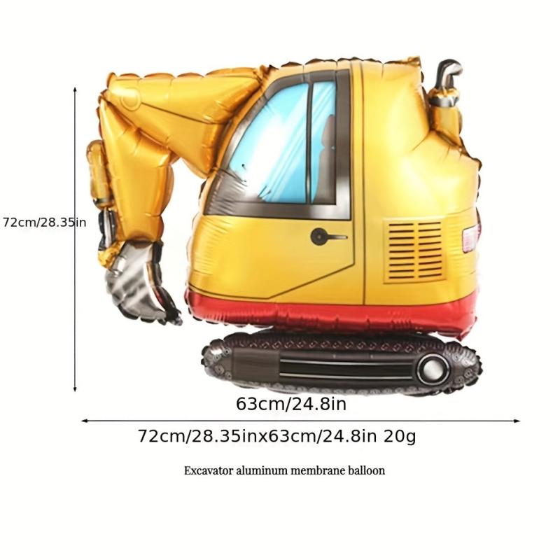 4pcs Construction Truck Vehicle Balloon Set Fun Holiday
