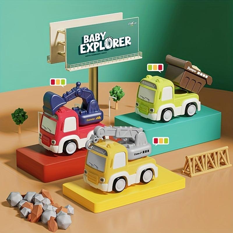 Mini Inertia Puzzle Excavator Truck Toys - Construction Vehicle Squad