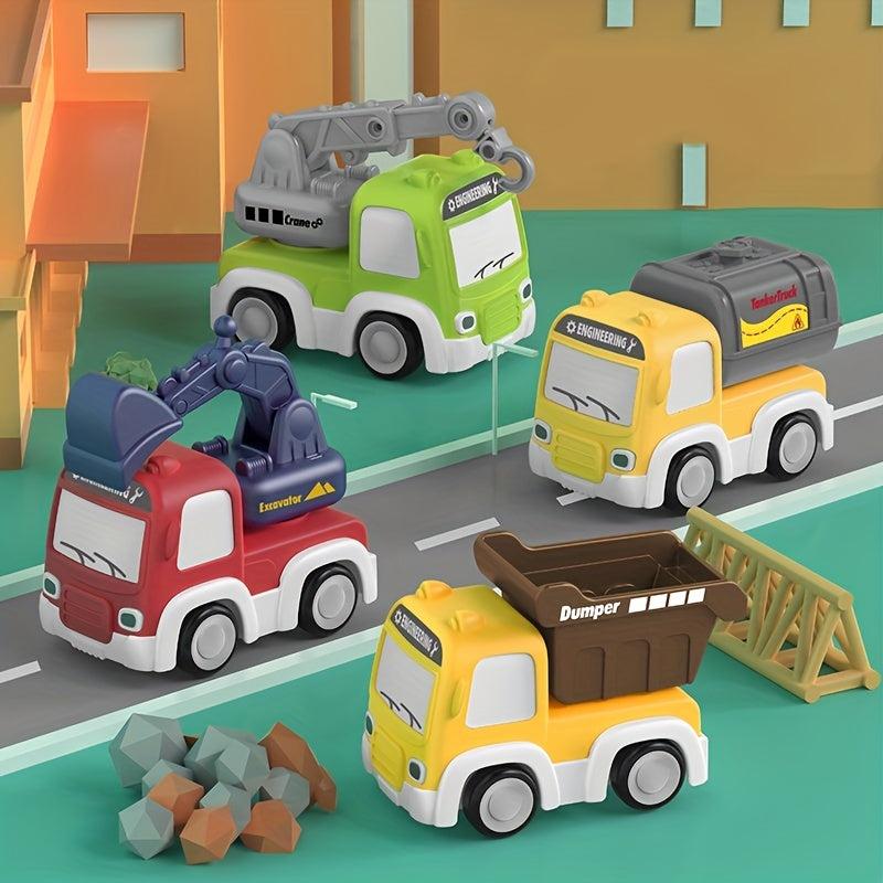 Mini Inertia Puzzle Excavator Truck Toys - Construction Vehicle Squad