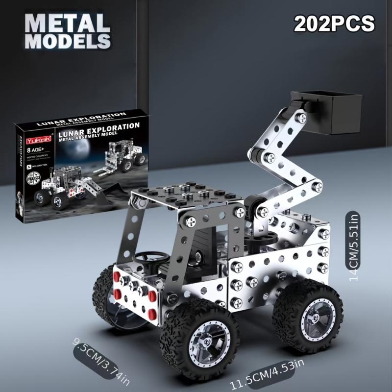 3D Metal Assembly Engineering Car Toy Model Building Block Children's Excavator