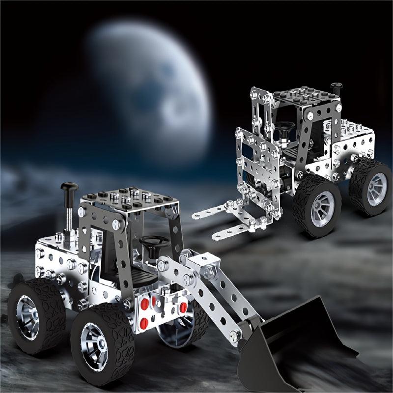 3D Metal Assembly Engineering Car Toy Model Building Block Children's Excavator