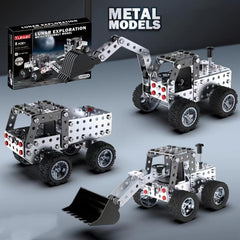 3D Metal Assembly Engineering Car Toy Model Building Block Children's Excavator