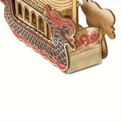 Wooden Dragon Boat Model Music Box Creative Toy