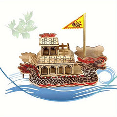 Wooden Dragon Boat Model Music Box Creative Toy