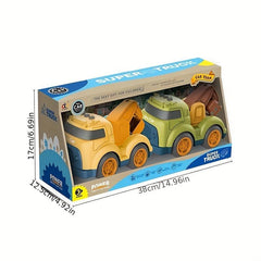 Friction Drive Toy Car Set Construction Site Mixer Truck